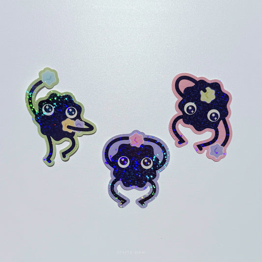 Soot Sprite stickers 2.5-3inch sparkly waterproof | 5 designs