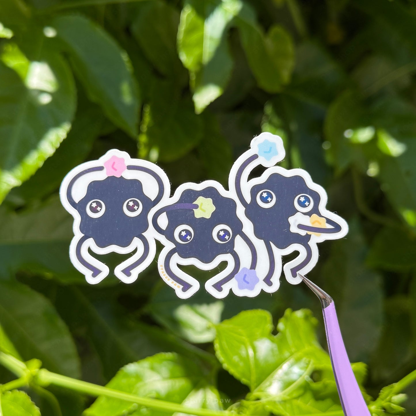 Soot Sprite stickers 2.5-3inch sparkly waterproof | 5 designs