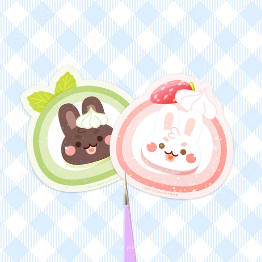 Cake Bunny Stickers Set of 2