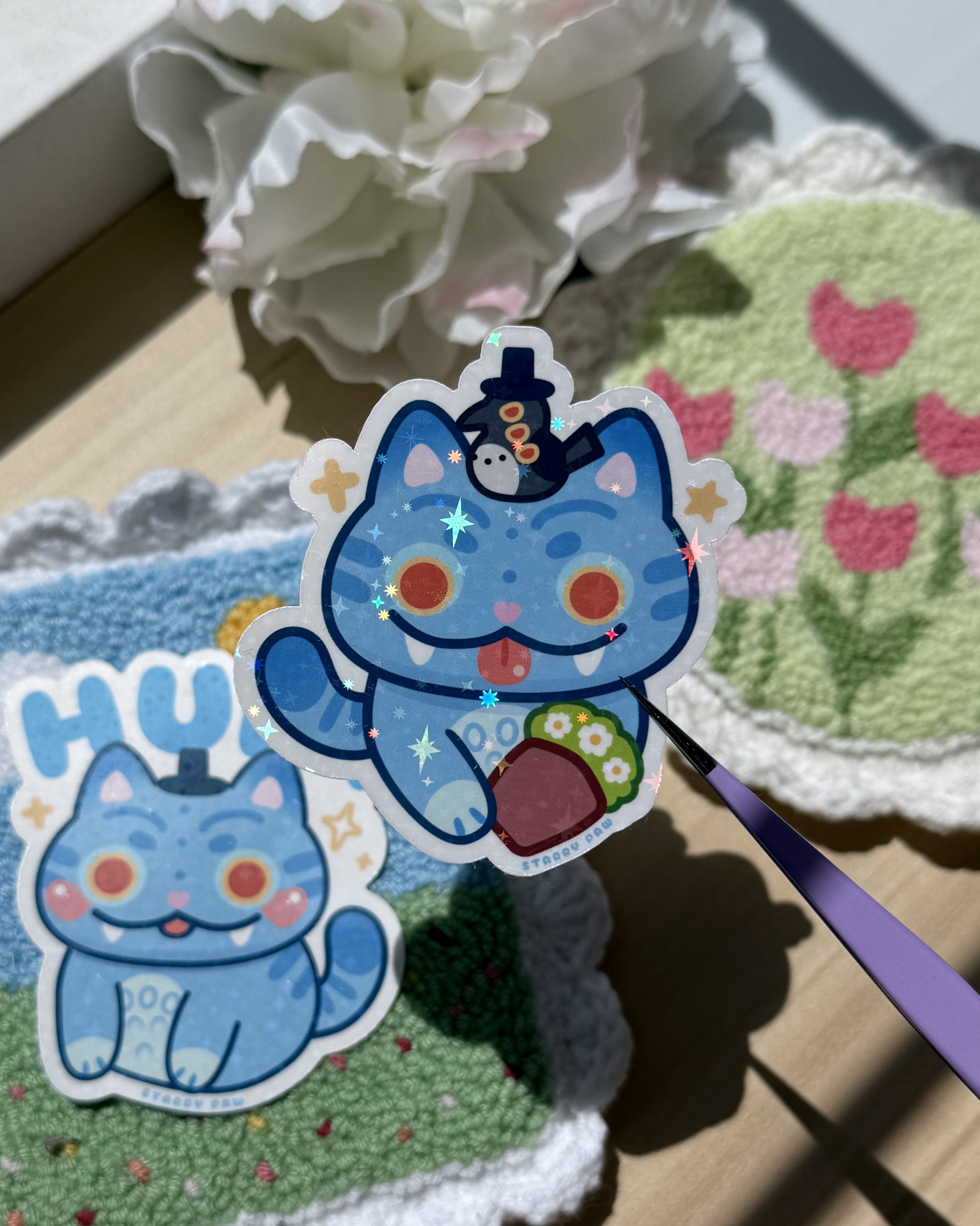 Blue Tiger Kpop Stickers 2 options | 2.8” sparkly waterproof – Starry ...