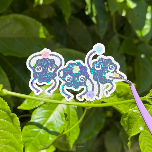 Soot Sprite stickers 2.5-3inch sparkly waterproof | 5 designs