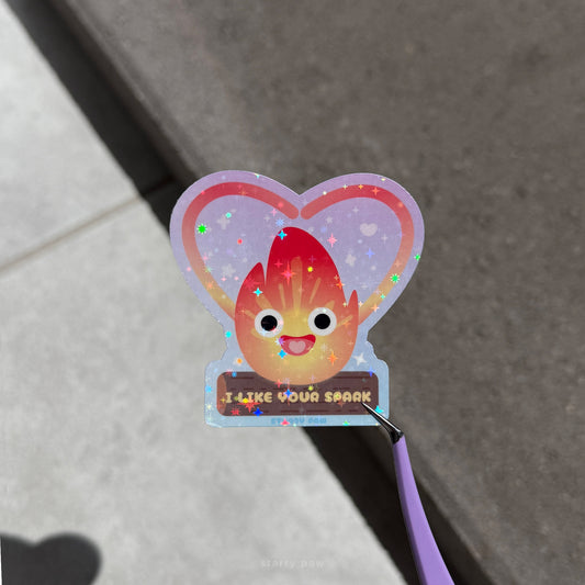 Fire Demon Sticker | I like your spark 2.5" waterproof vinyl sparkly