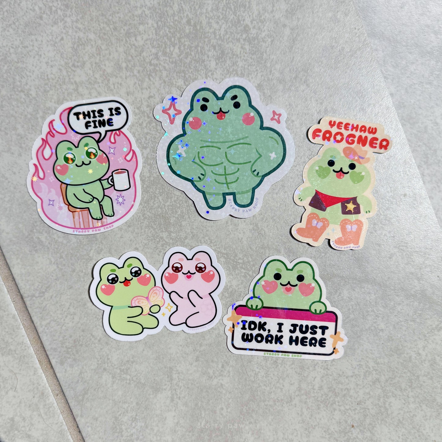 Green Frog Stickers 3"