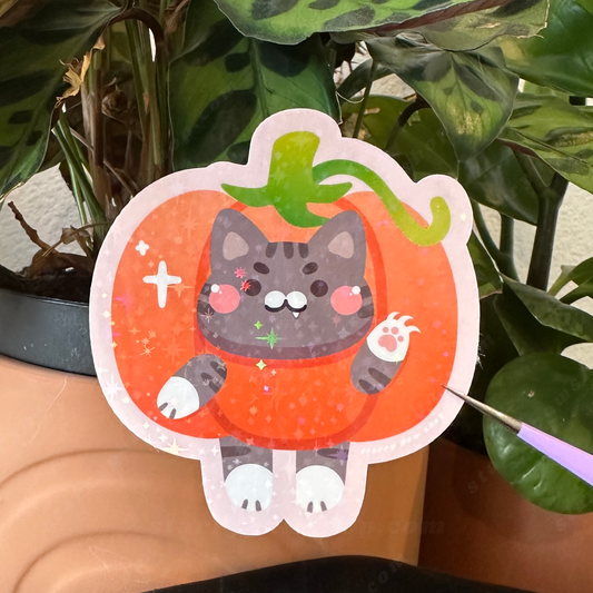 Pumpkin Cat Stickers + Magnet