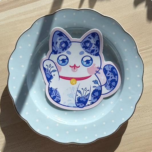 Lucky Cat Car Sticker 5" UV Weatherproof