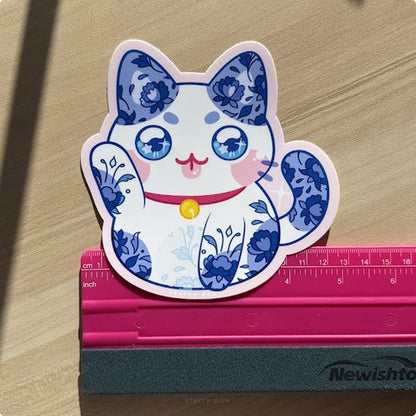 Lucky Cat Car Sticker 5" UV Weatherproof