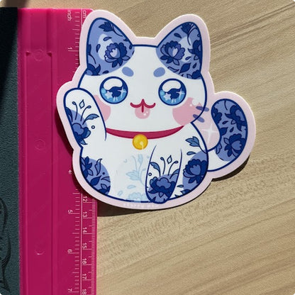 Lucky Cat Car Sticker 5" UV Weatherproof