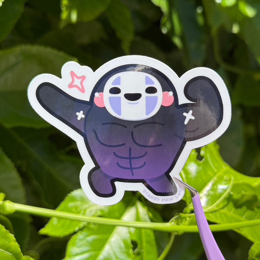 No Face Buff Sticker | 3" Glossy waterproof vinyl sticker