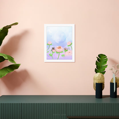 Peony Flower Cat Print 8.5x11" Semi-Gloss