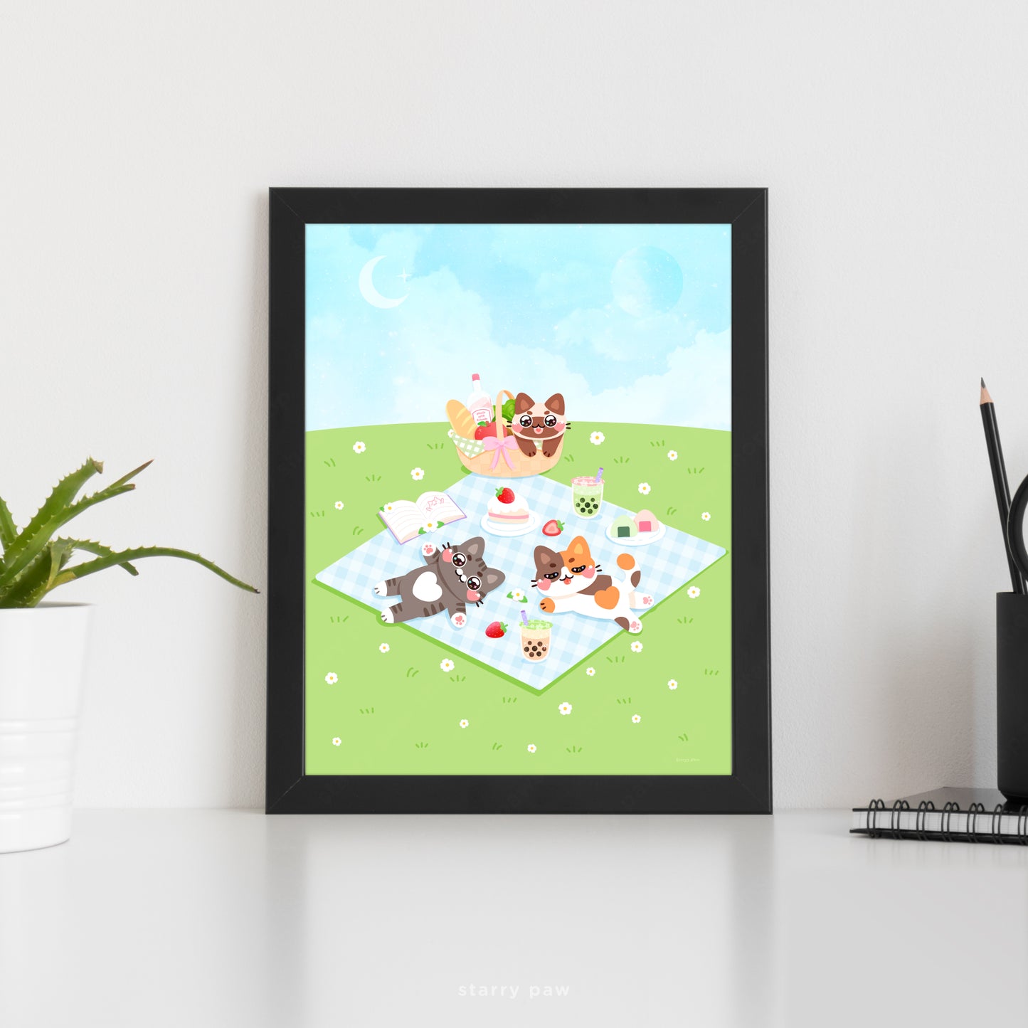 Picnic Cats Print 8.5x11" Semi-Gloss