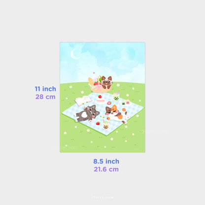 Picnic Cats Print 8.5x11" Semi-Gloss
