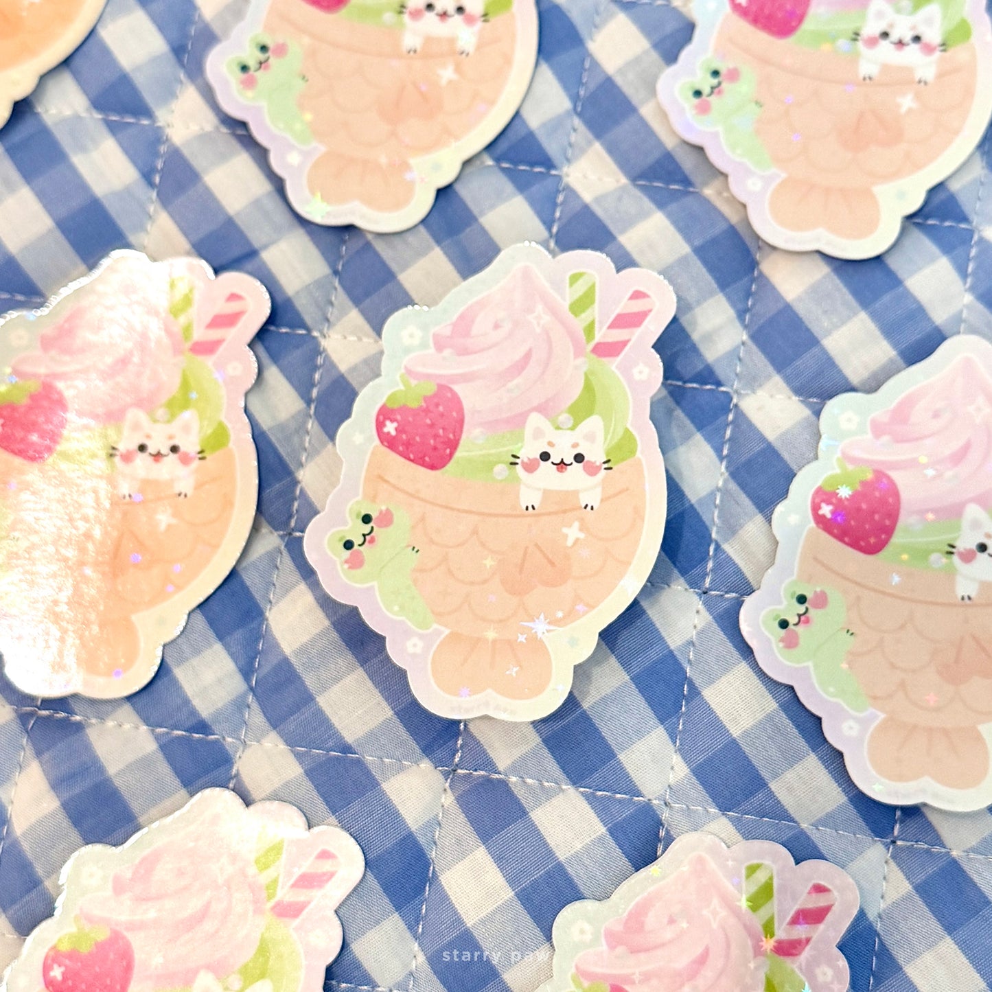 Ice Cream Taiyaki Sticker | 3" donation