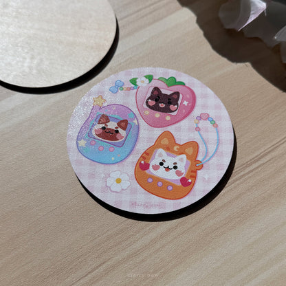Tama Trinket Wood Coaster 4" Water-resistant Round Circle