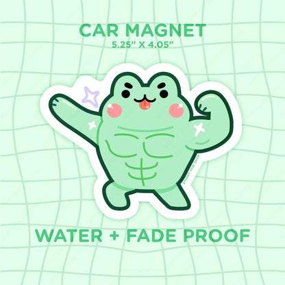 Buff Frog Large Car Magnet matte