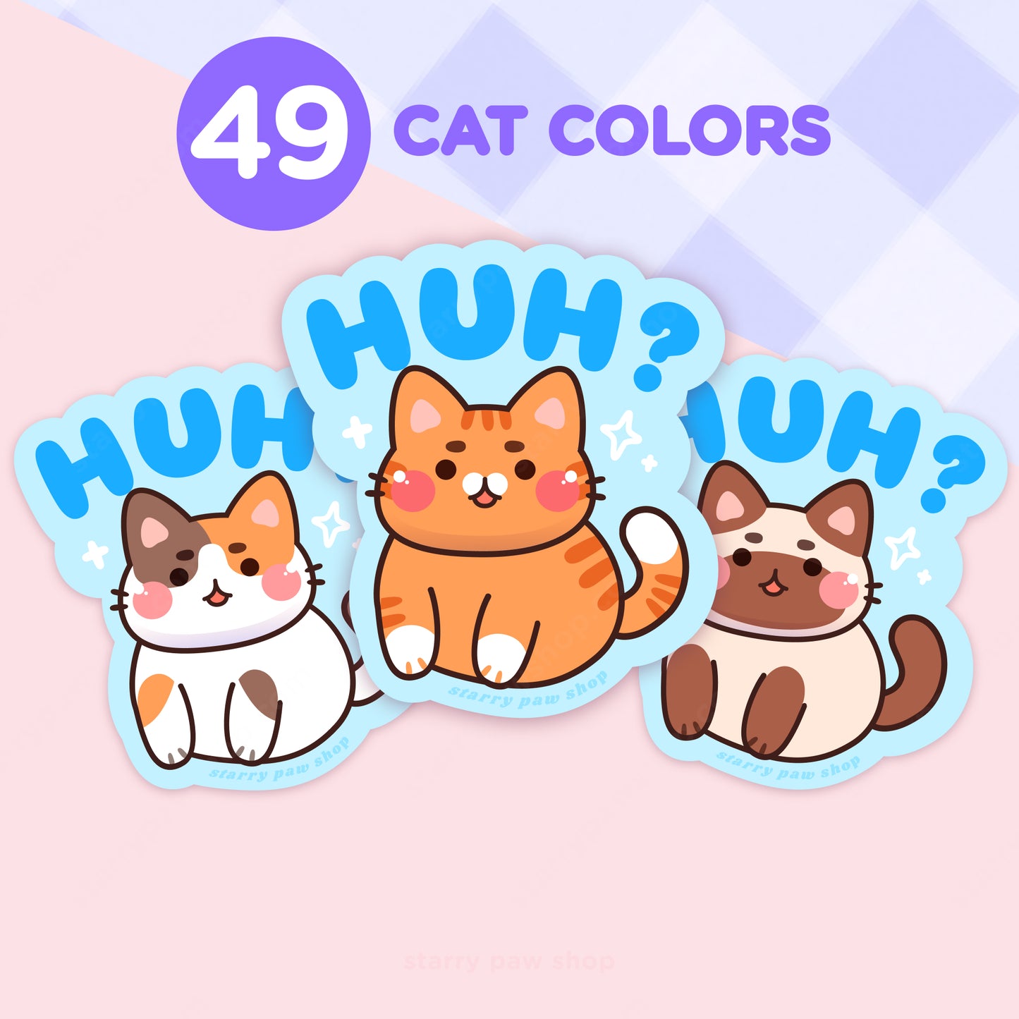 Huh Cat Matte Sticker 3"