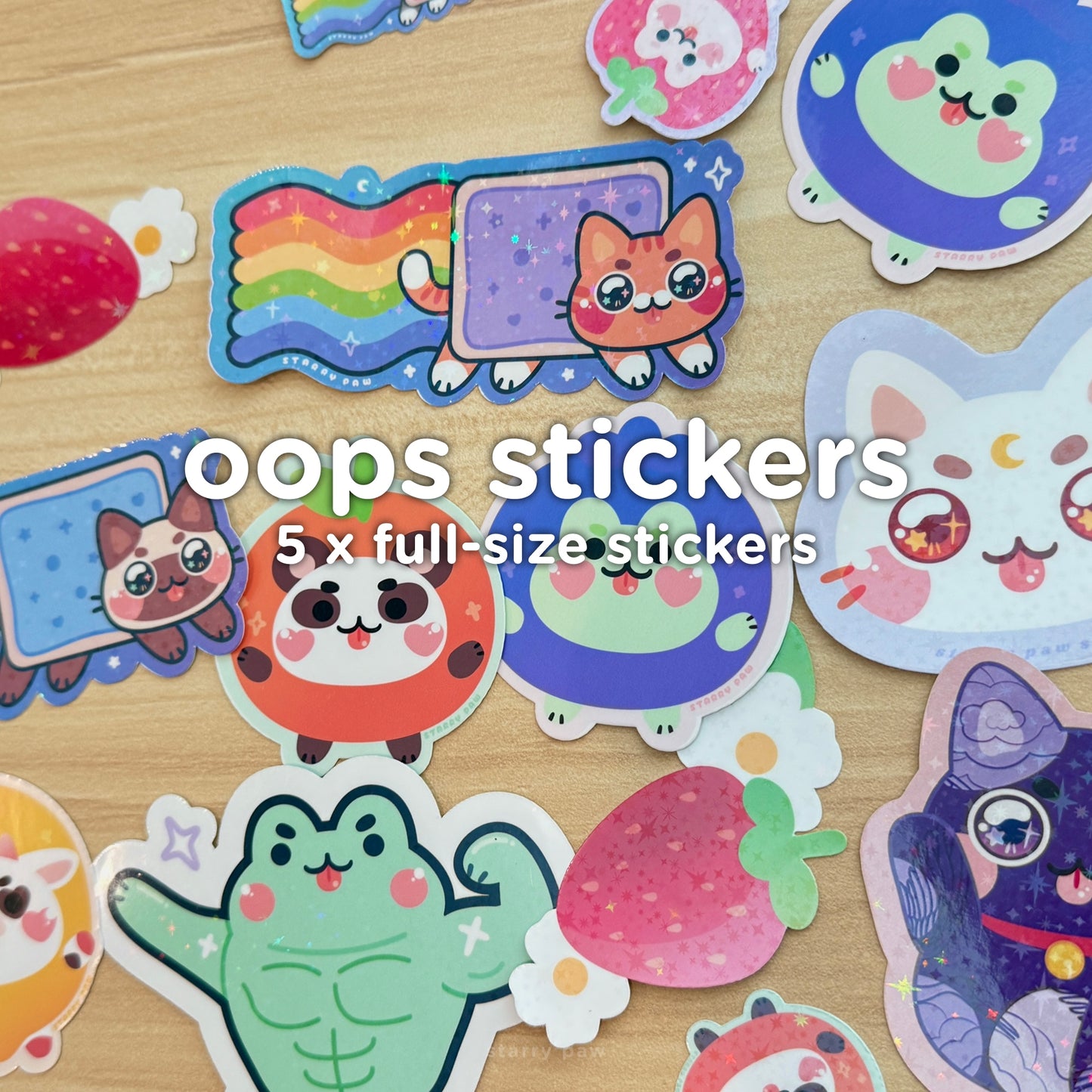 Oops Sticker Pack | 5 full-size stickers discounted