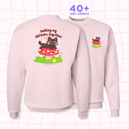 Holding my shiitake Pink Sweatshirt S-5XL