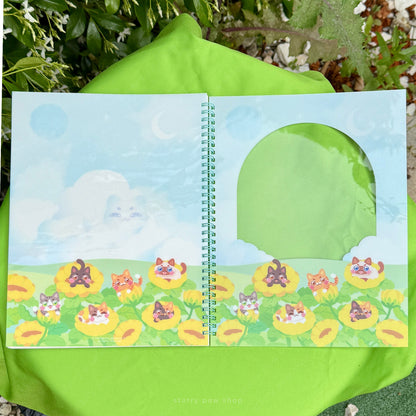 Sunflower Cats Large Sticker Book 8.5x11" Transparent Window
